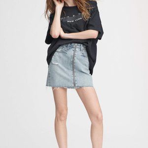 NWT: RAG&BONE Denim Skirt Mandy Frayed Edge Mini
